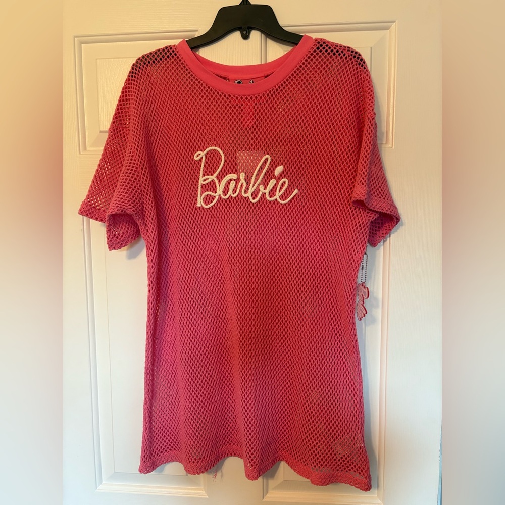 Barbie Pink Mesh Swim Coverup